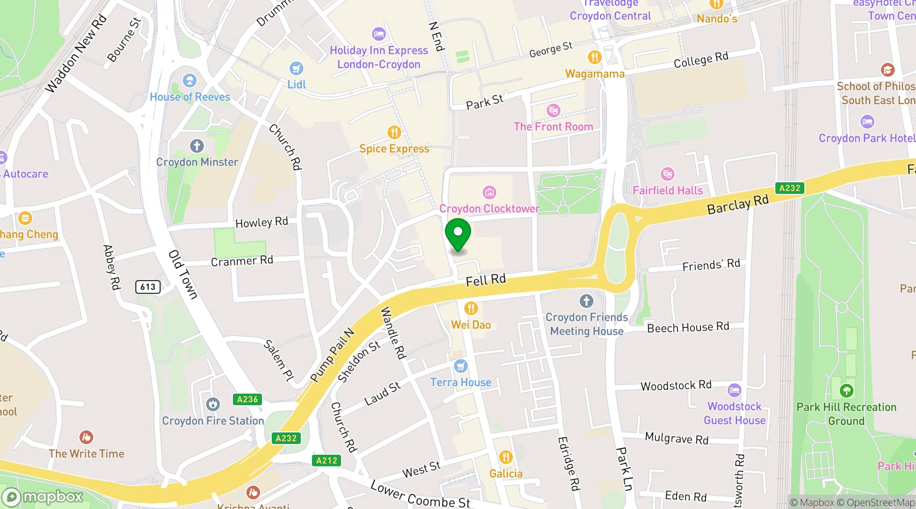 Map showing The Bar Stop Lounge
