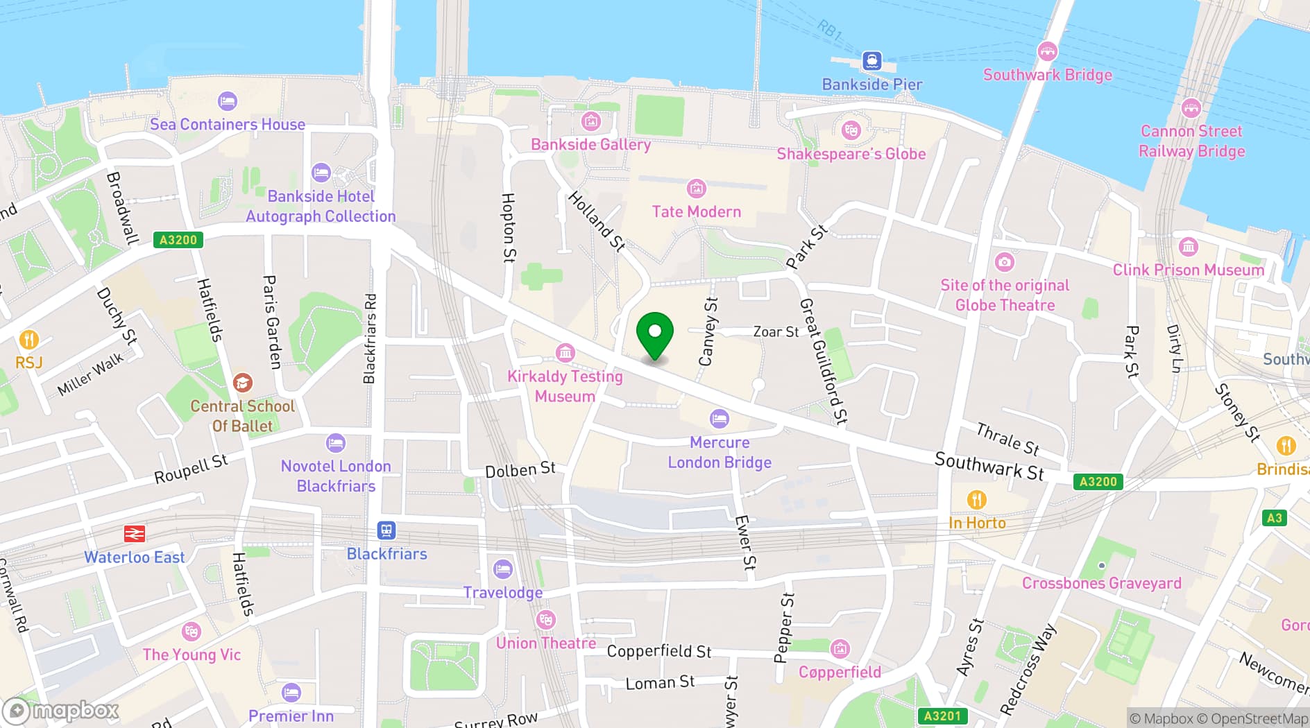 Map showing Meet in Place - Blue Fin Building, LDN