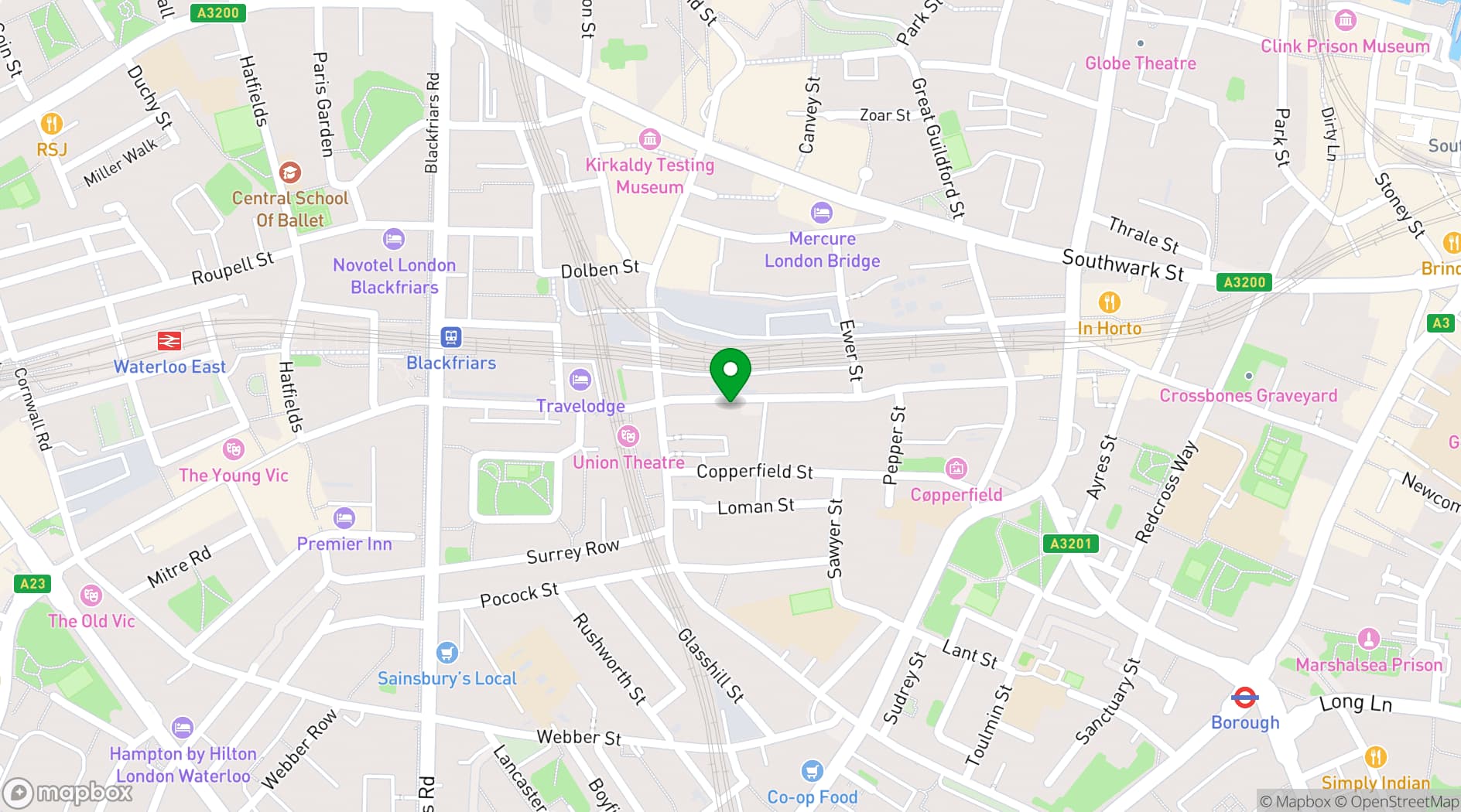 Map showing Embassy Tea House