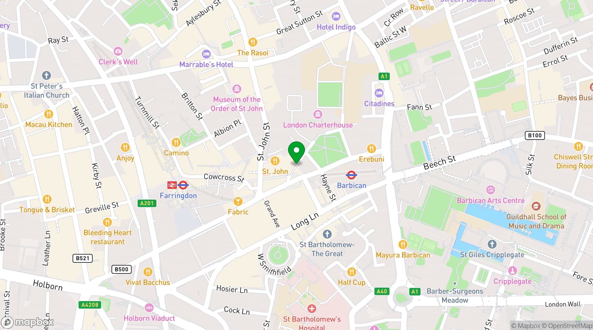Map showing The Vestry