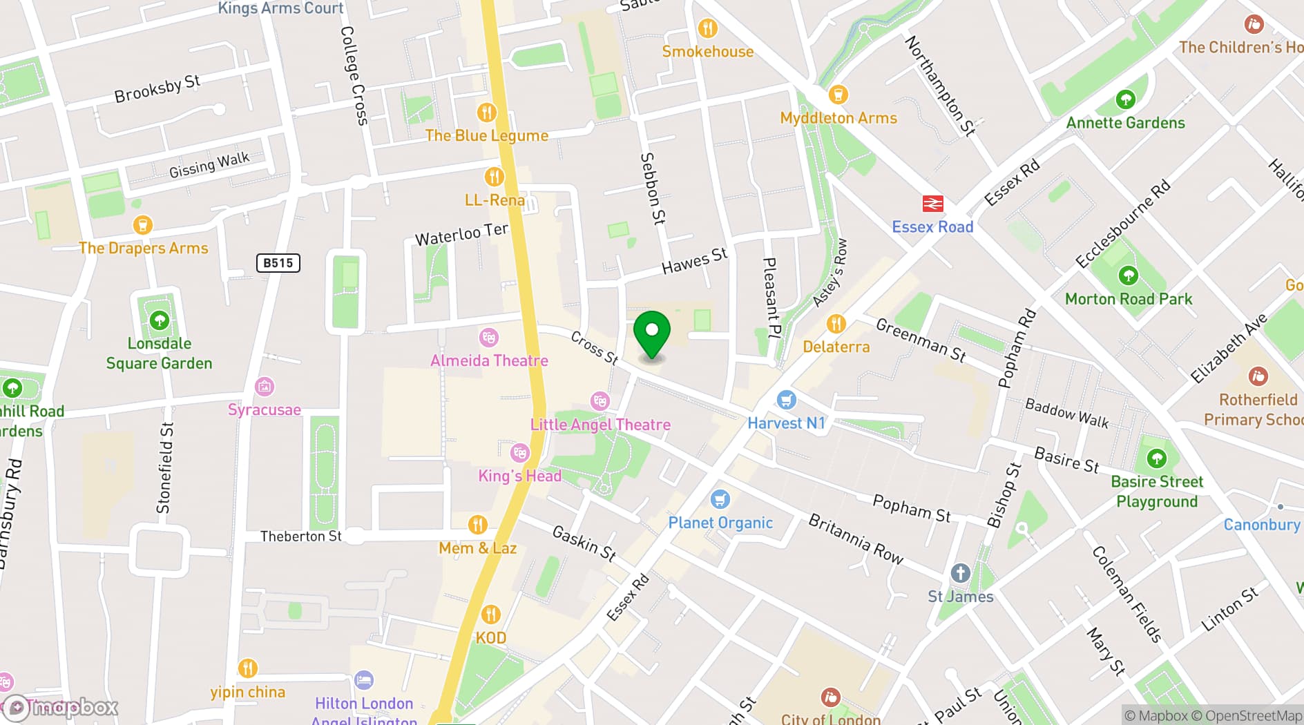 Map showing No.20 Arts