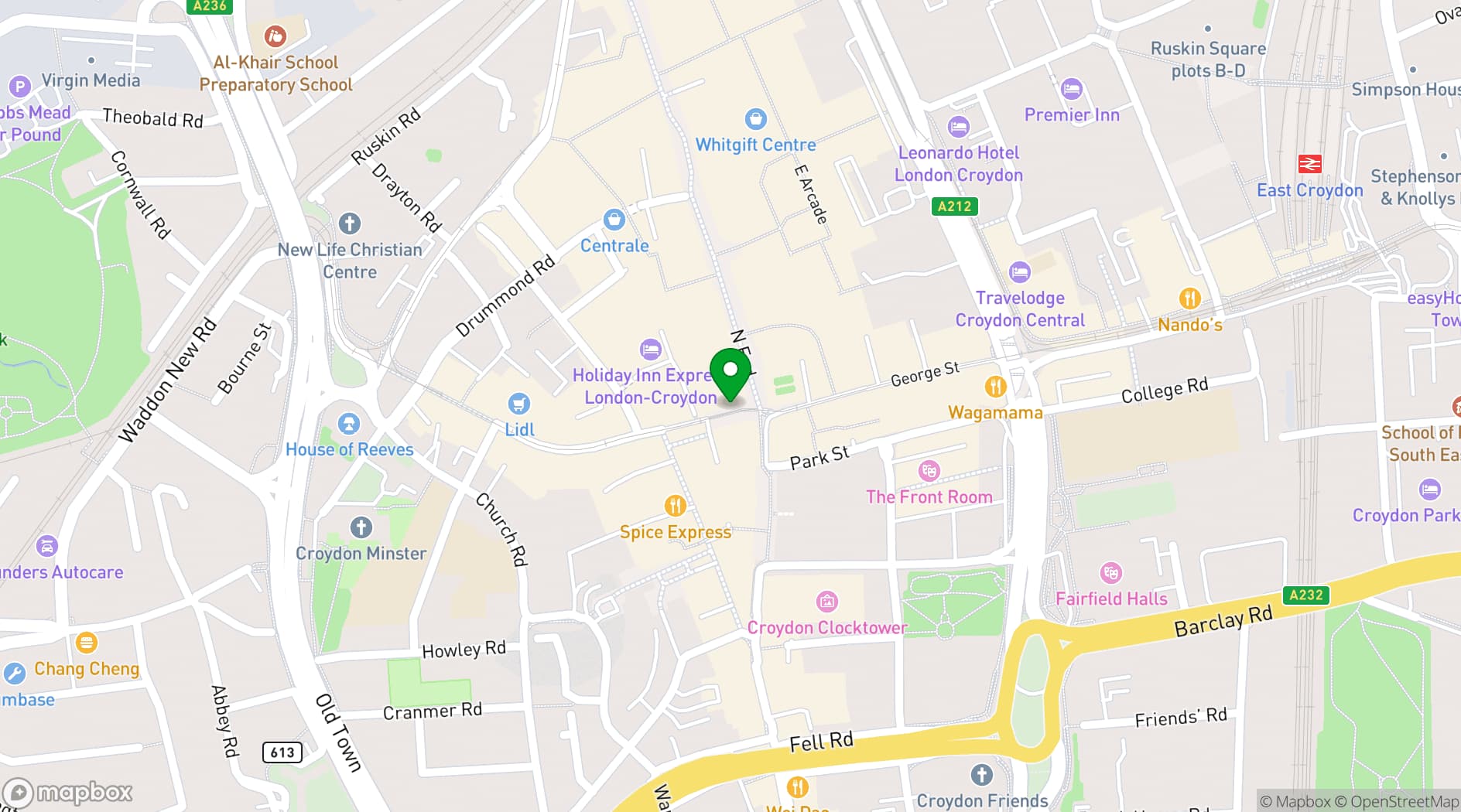 Map showing The Venue on Middle St.