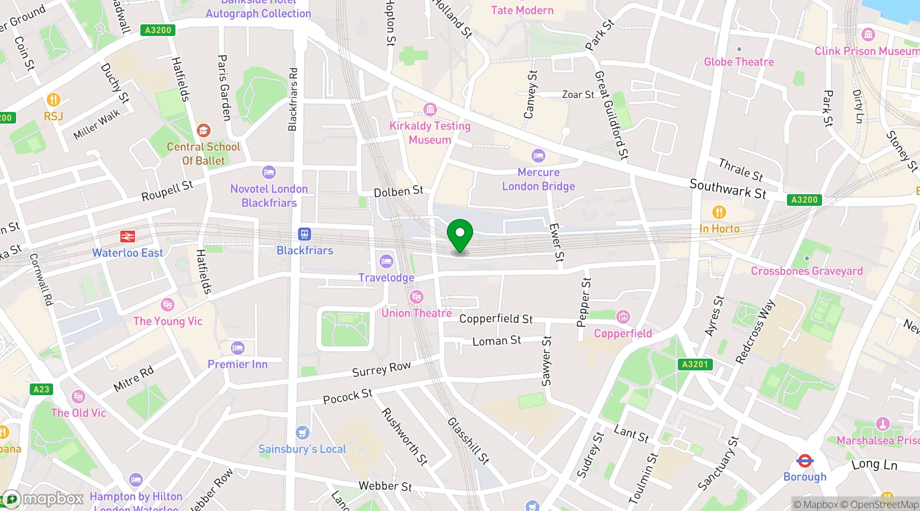 Map showing Studio 68 London