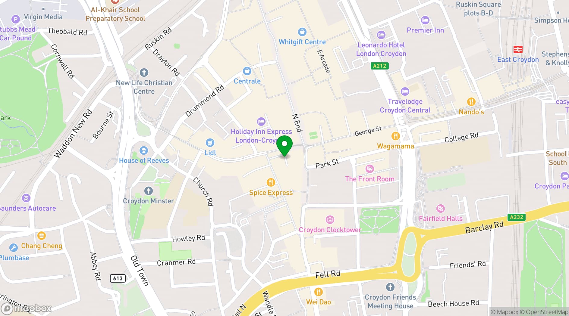 Map showing The Venue on Middle St.