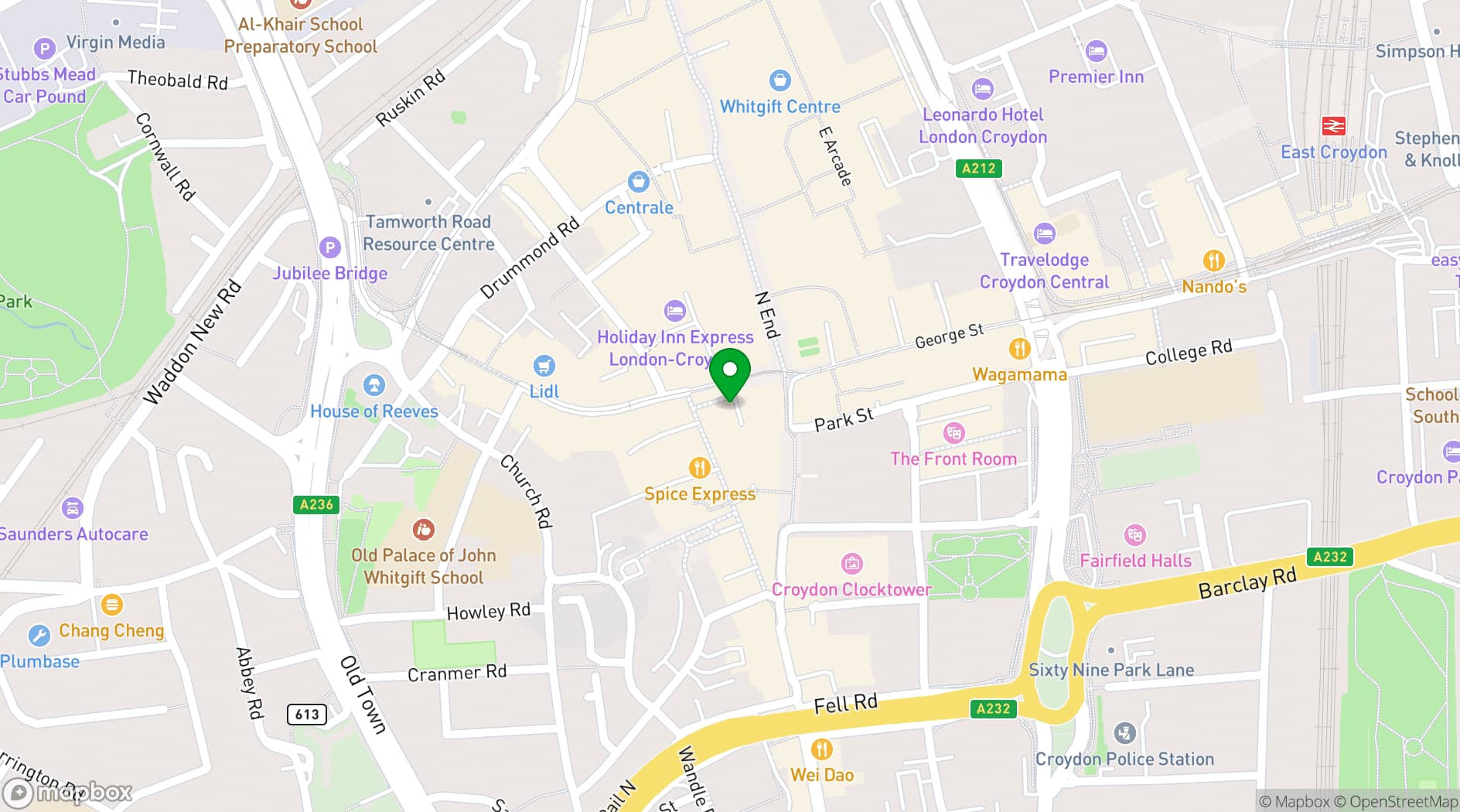 Map showing The Event Rooms