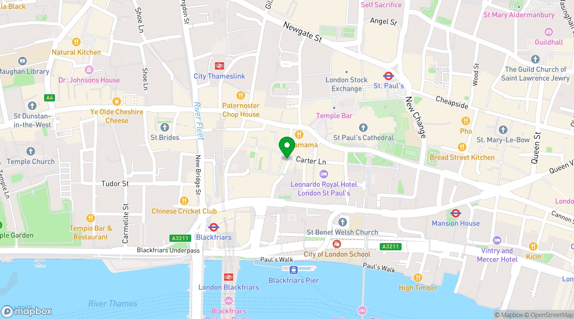 Map showing BYOC City - St. Paul's