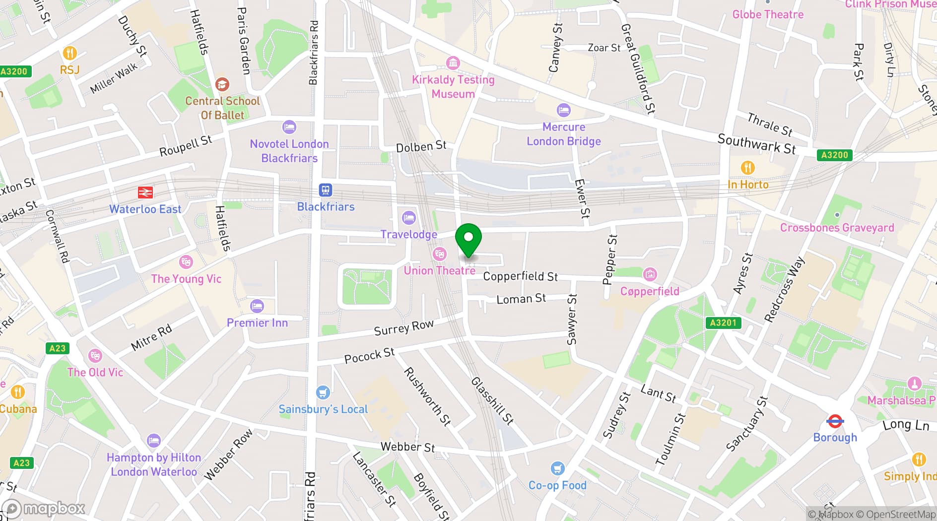 Map showing Bread Street Kitchen - Southwark 