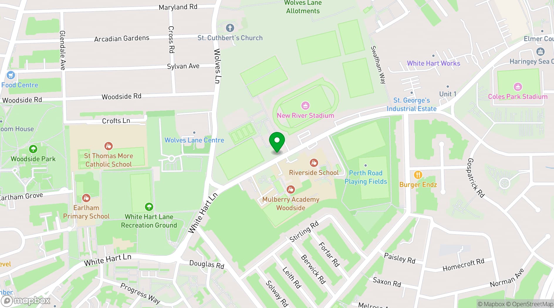 Map showing London Skolars RLFC