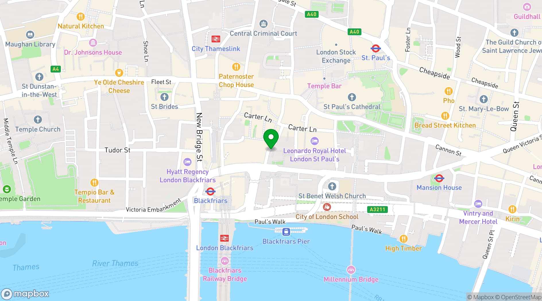 Map showing Shaws Booksellers