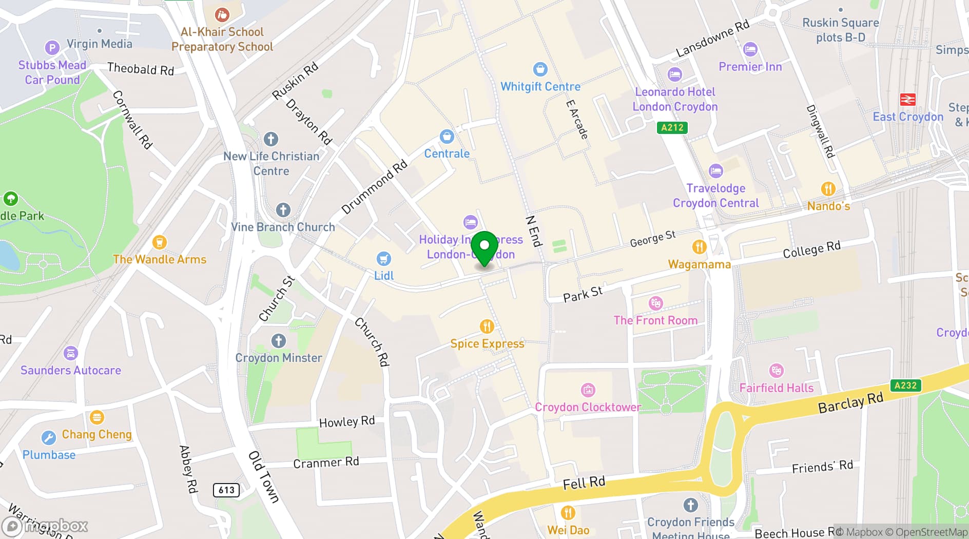Map showing Crown Hill Lounge