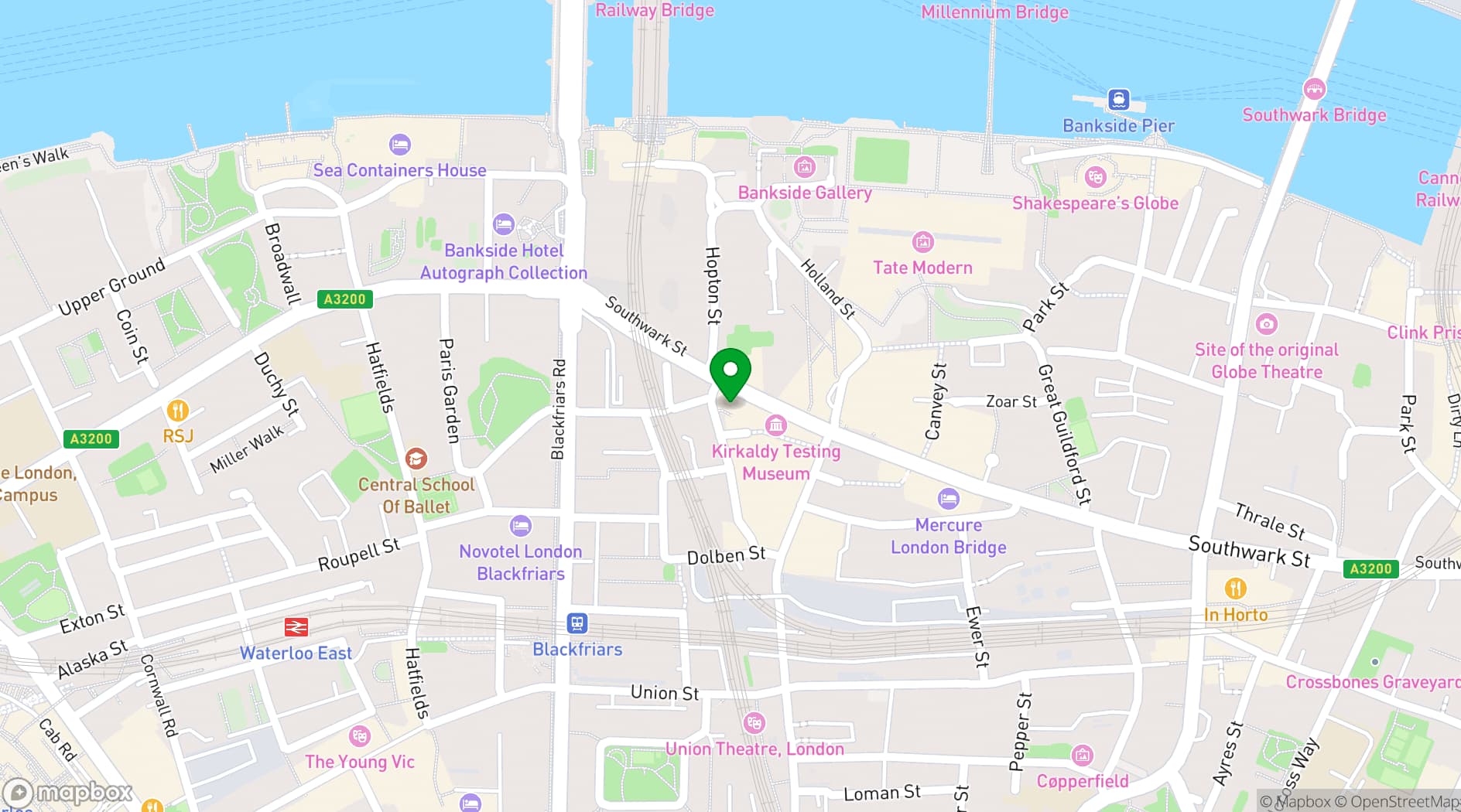 Map showing Holiday Inn Express London - Southwark