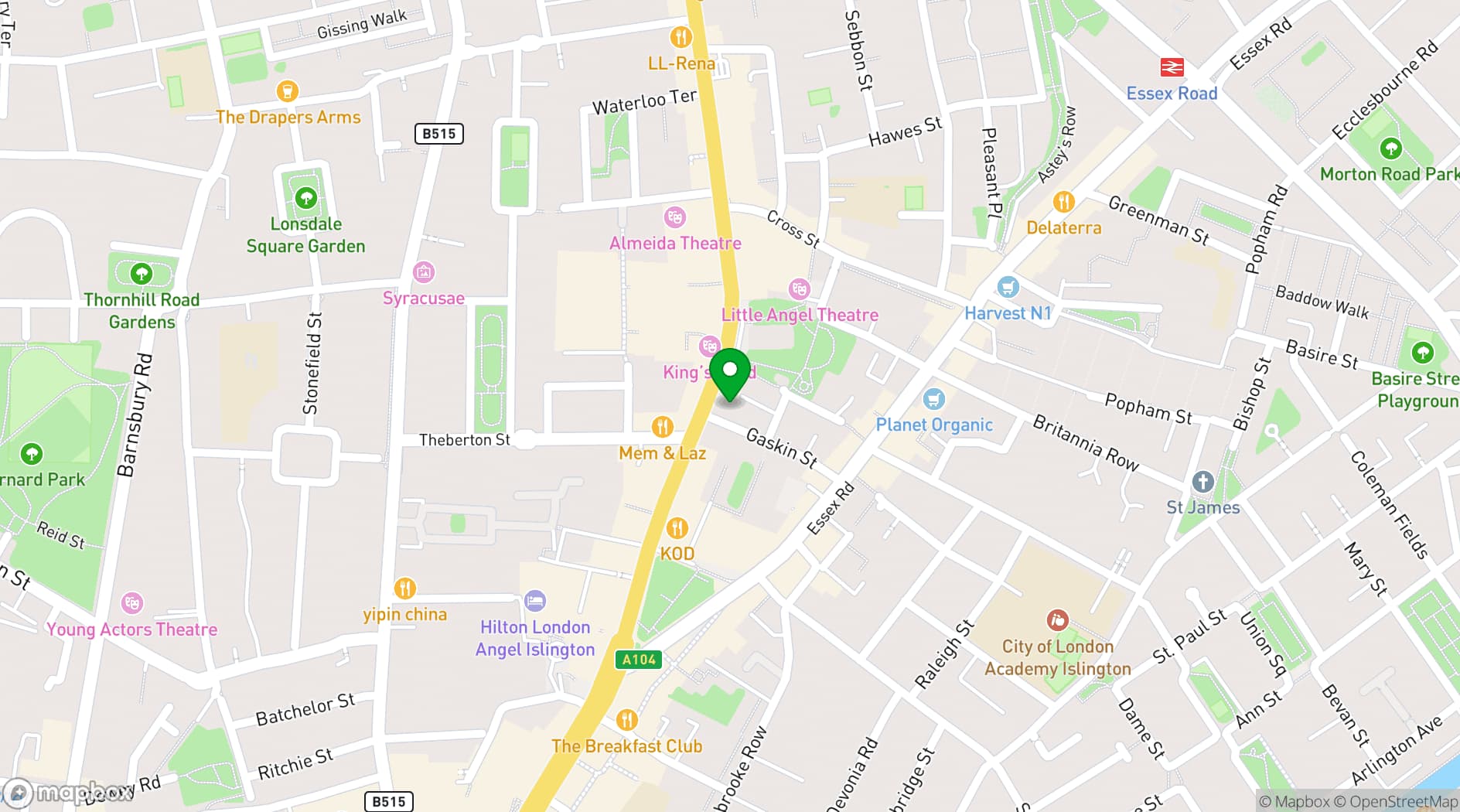 Map showing Angel Studios