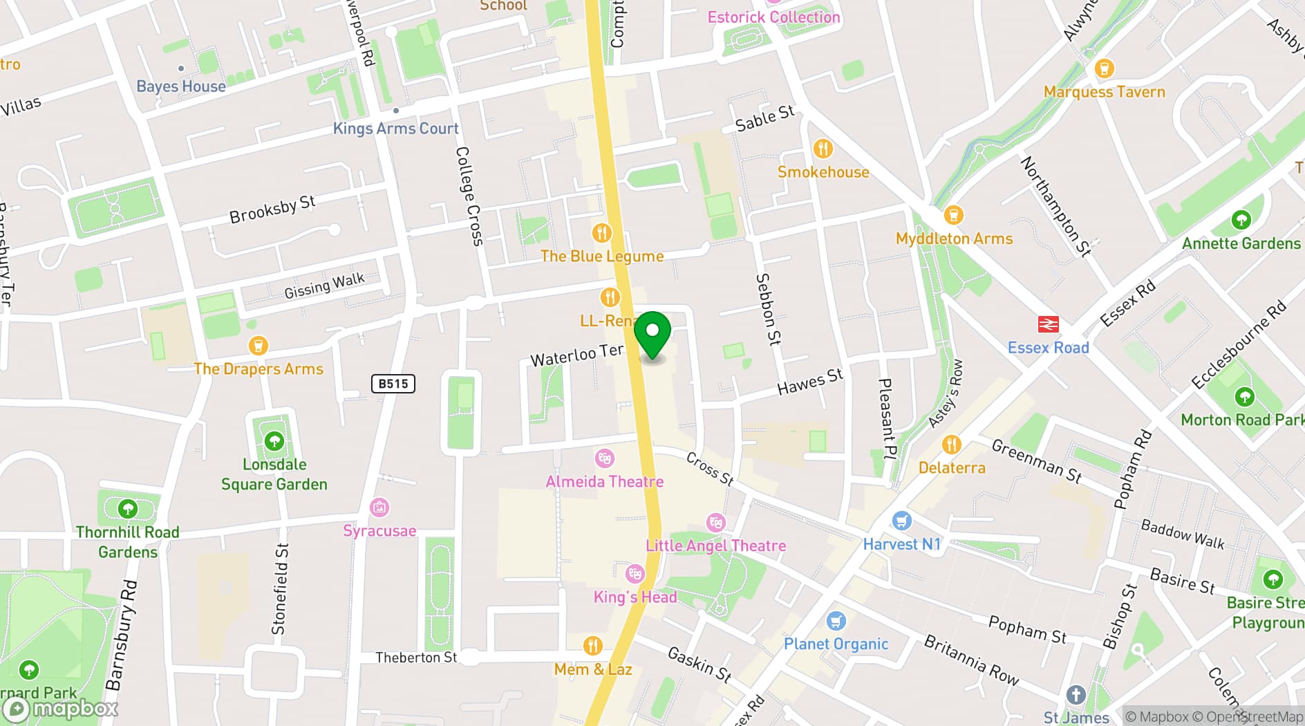 Map showing New Unity Upper Street