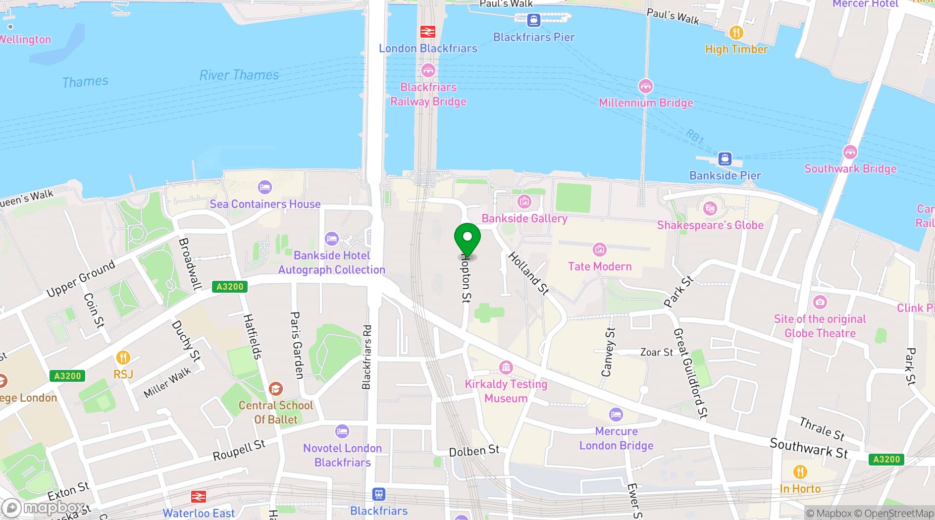 Map showing Lumiere London Southbank