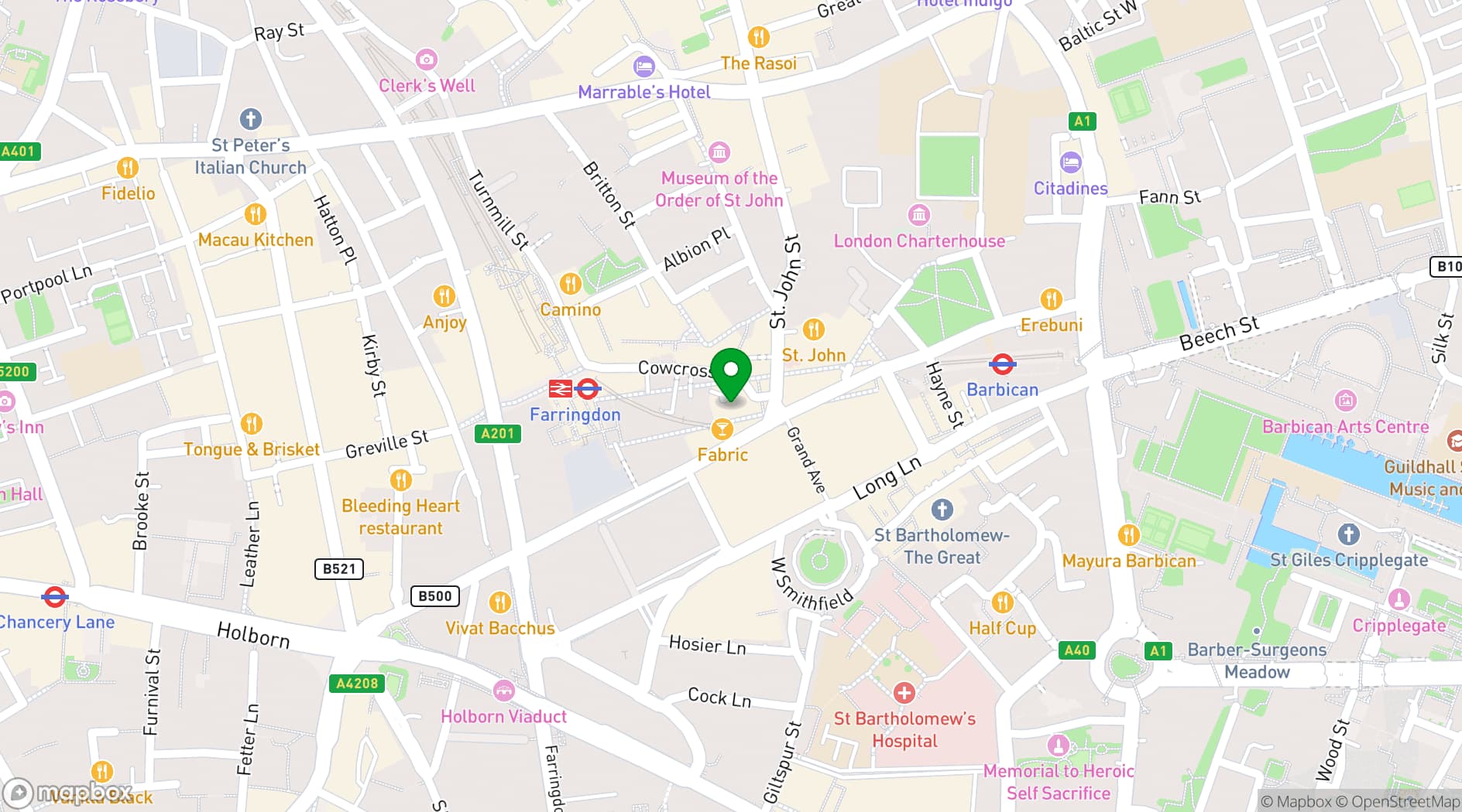 Map showing HIX Oyster & Chop House