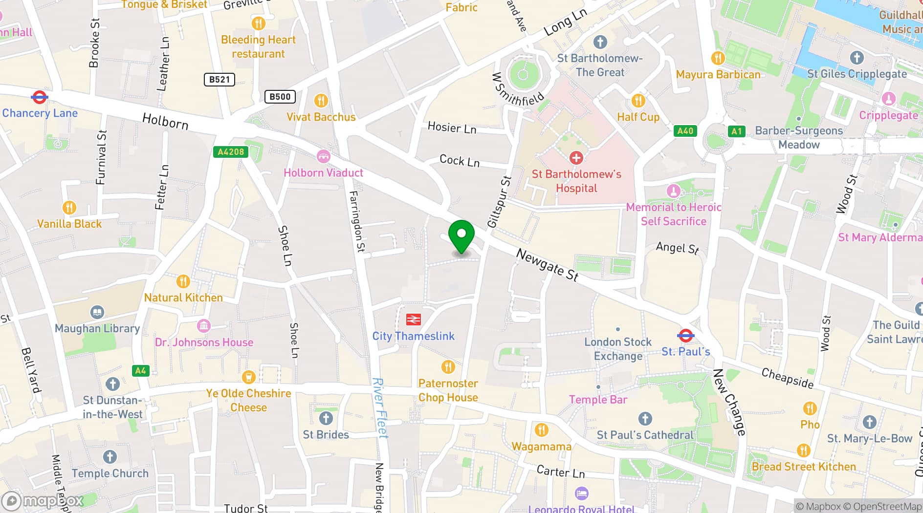 Map showing Hyde London City
