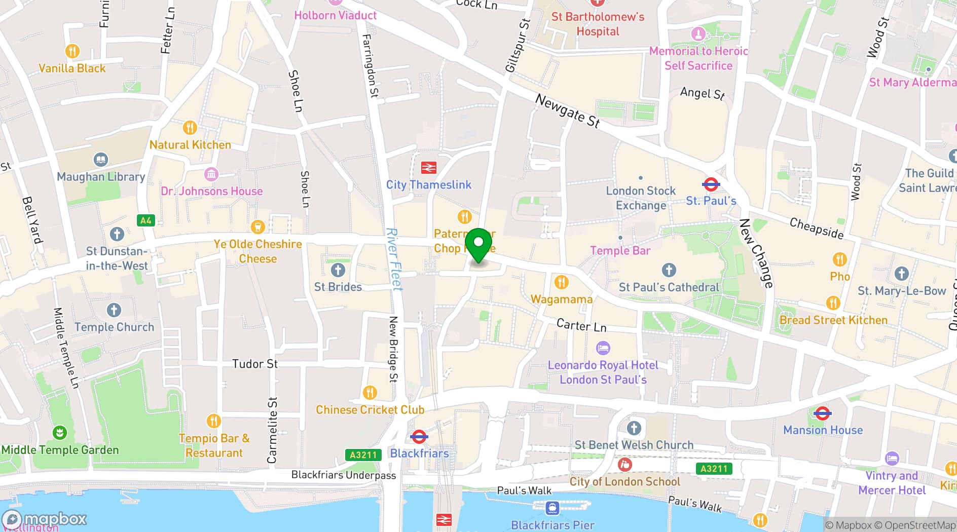 Map showing Jamies Ludgate Hill