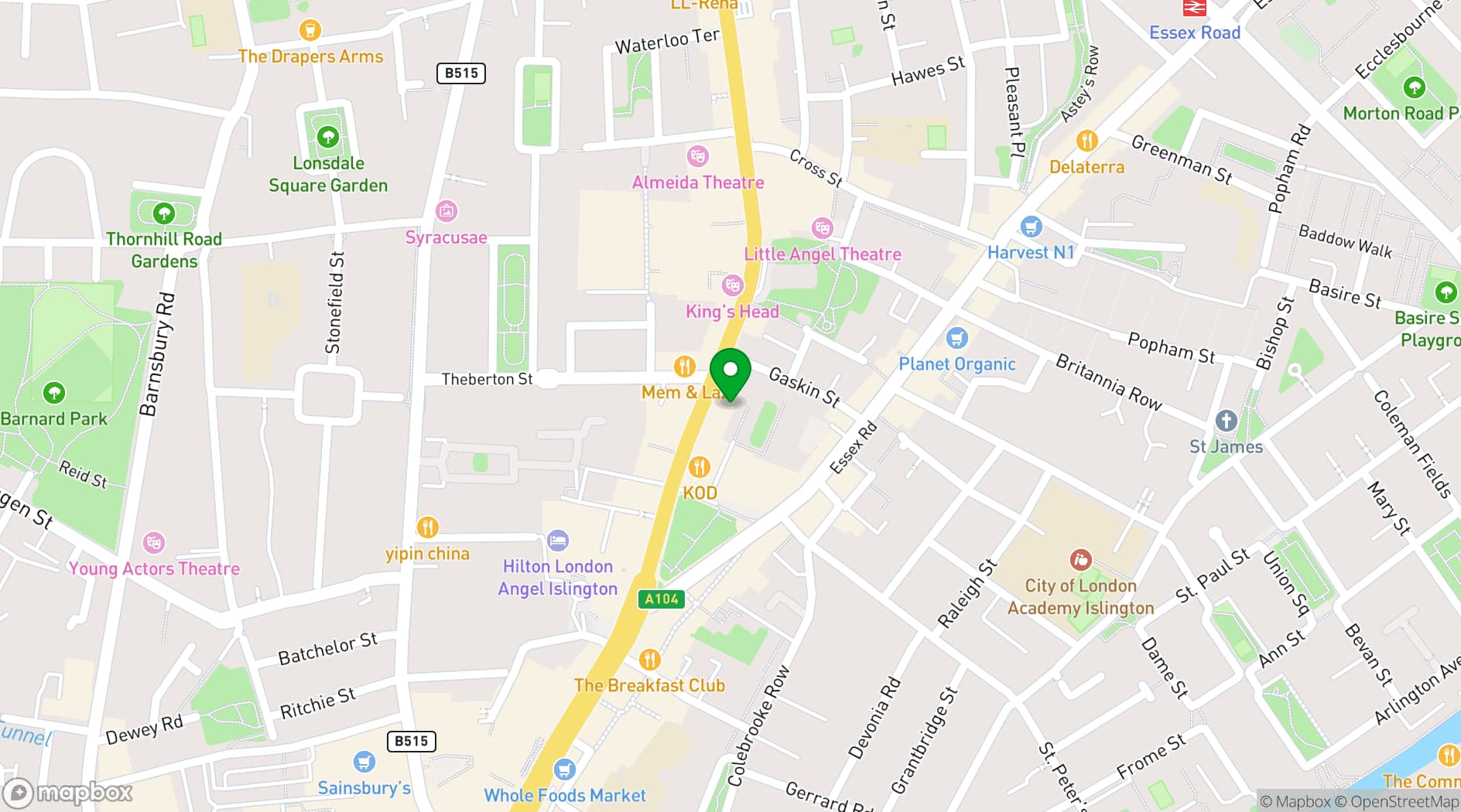 Map showing Breathe Studio