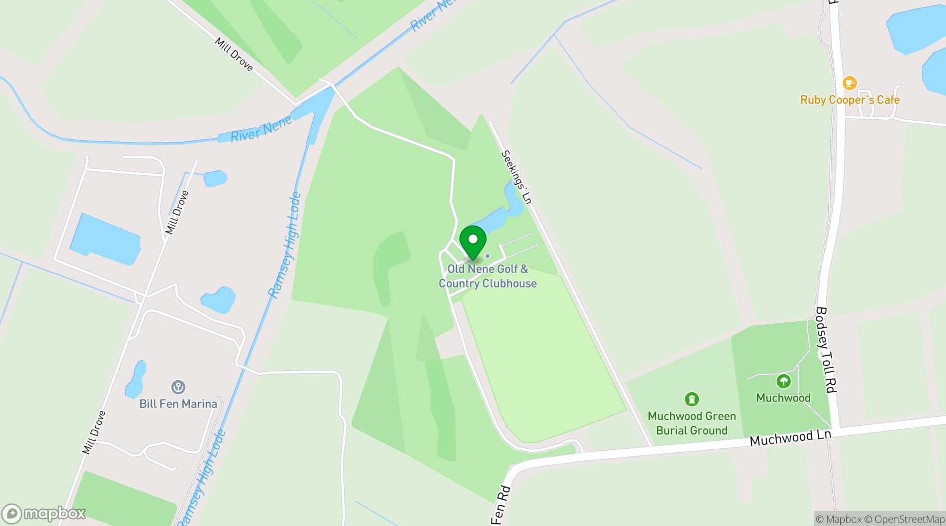 Map showing The Old Nene Golf & Country Club
