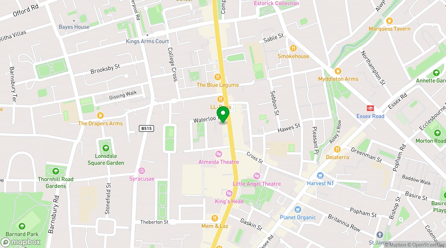 Map showing Hoxley & Porter