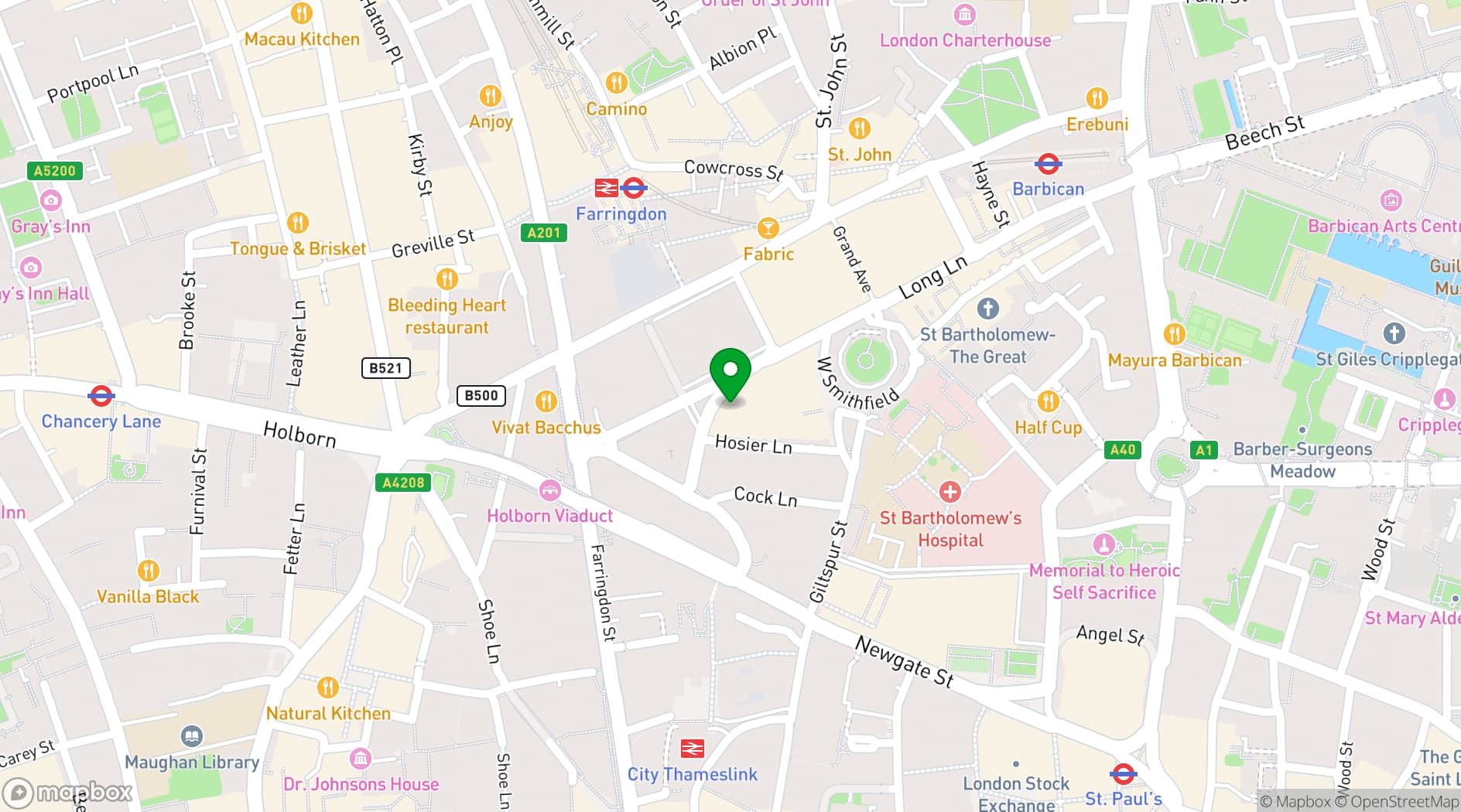 Map showing Urban Golf Smithfield