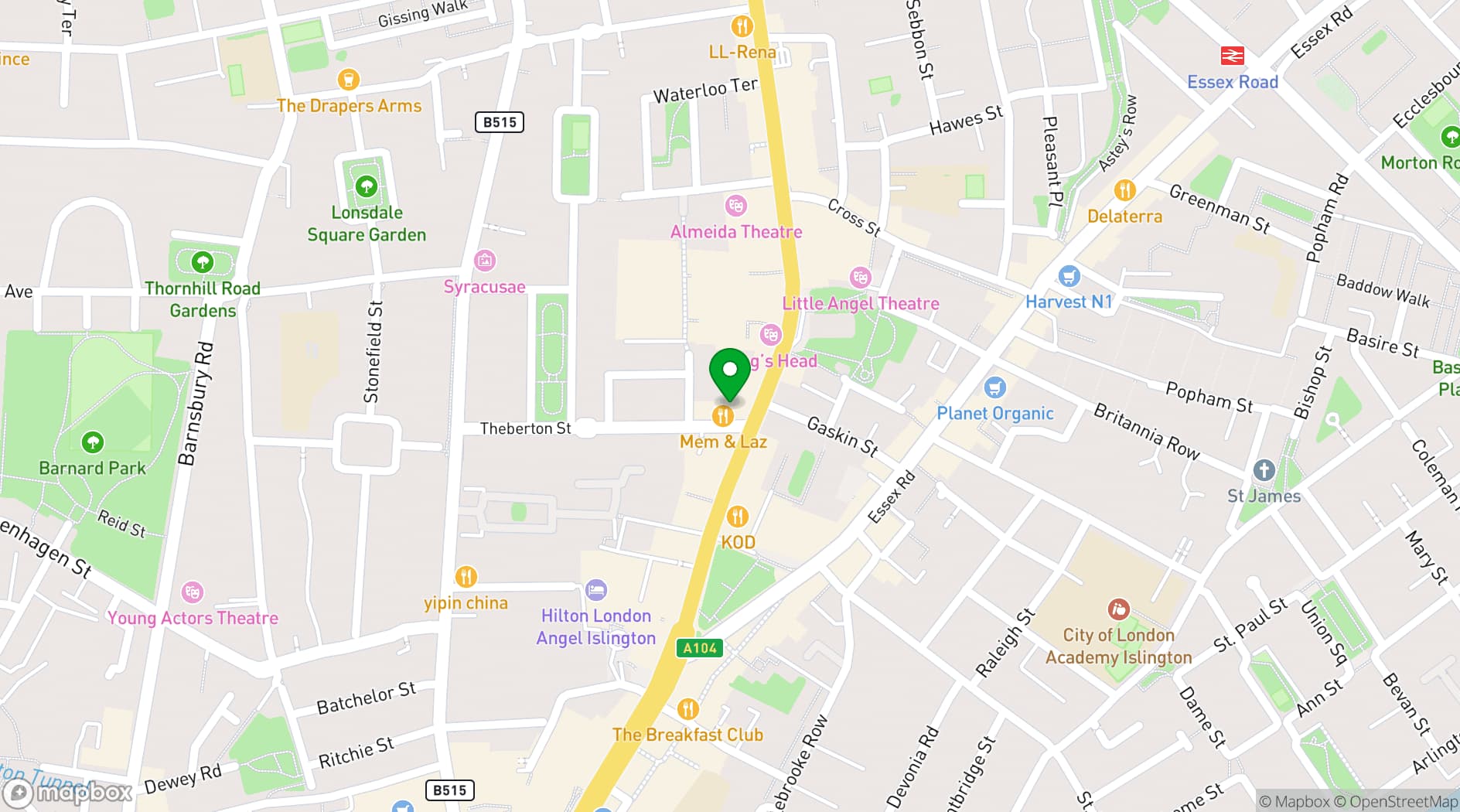 Map showing Kilis Kitchen