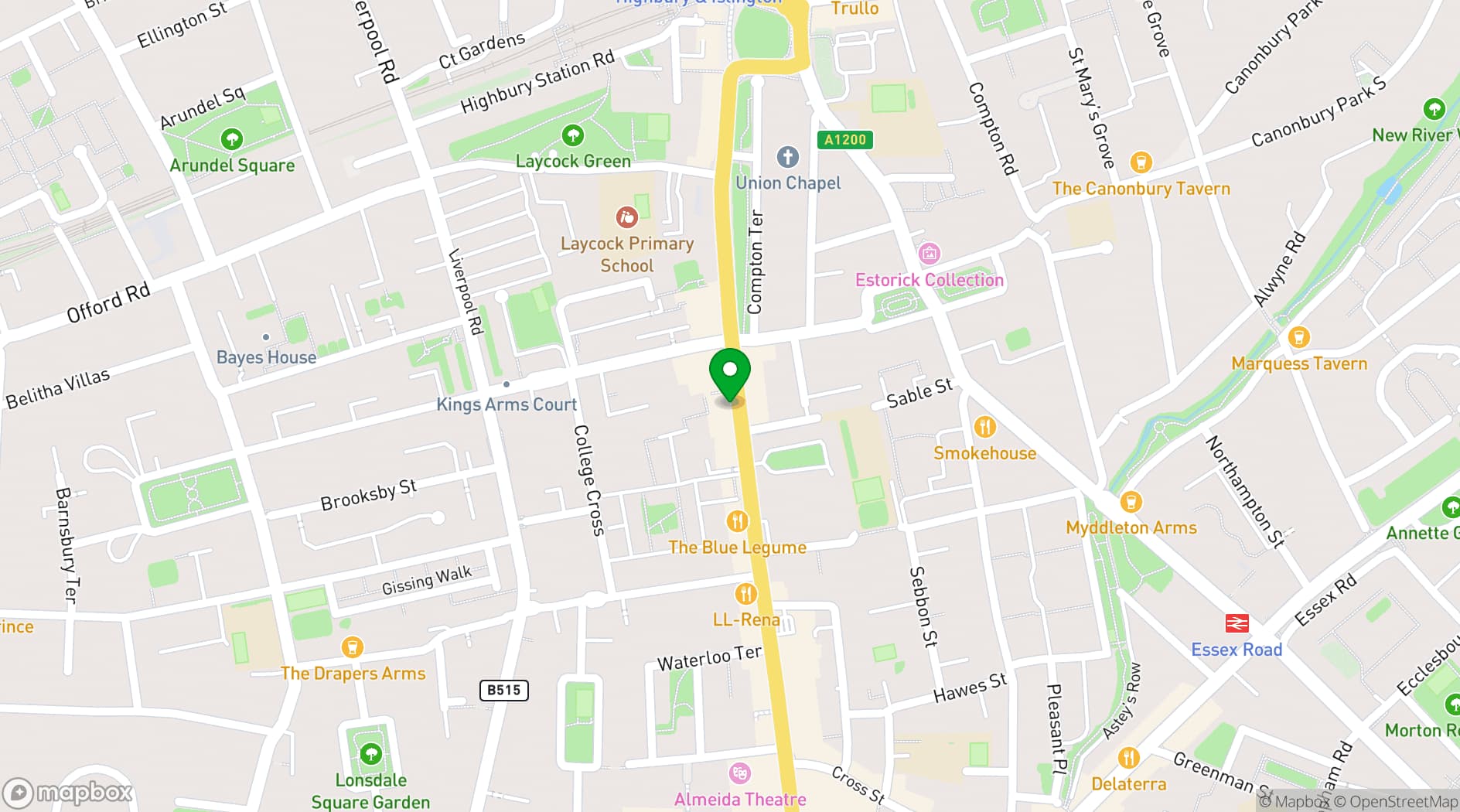 Map showing Islington Function Room | Public Space