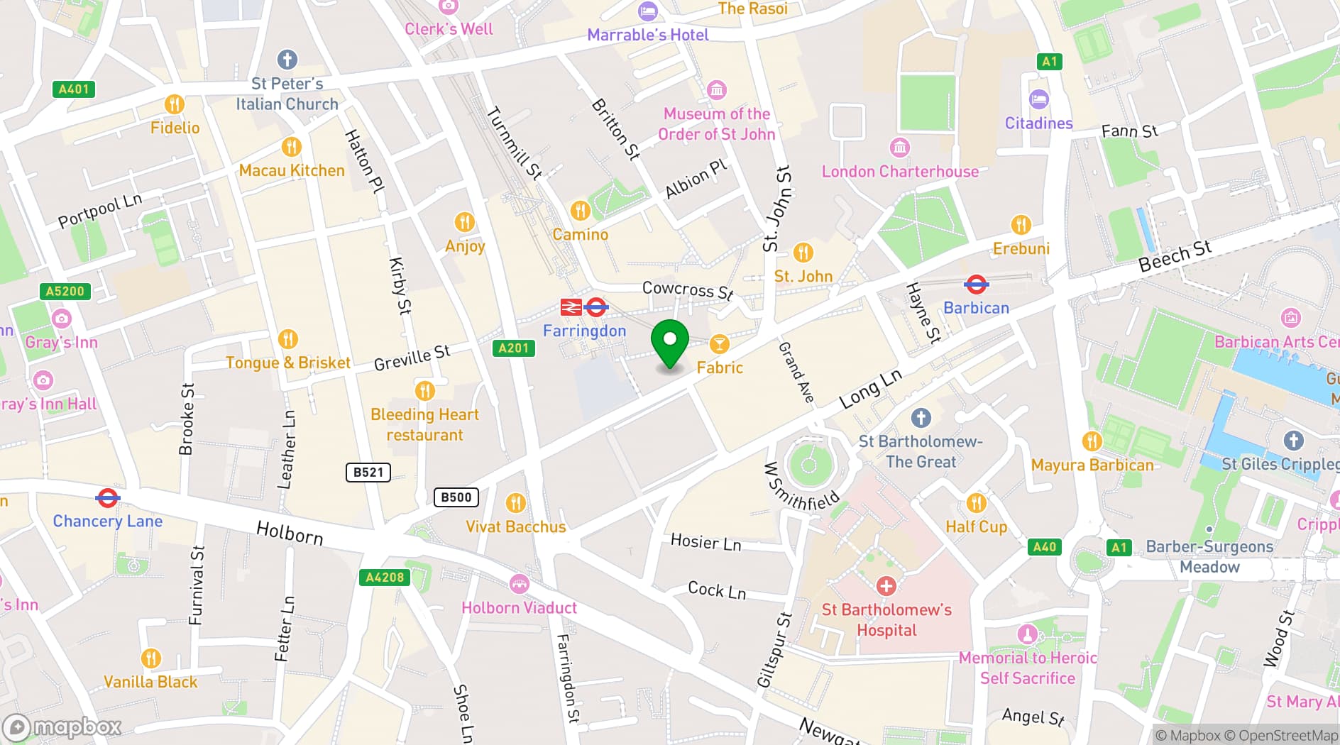 Map showing 63 Charterhouse