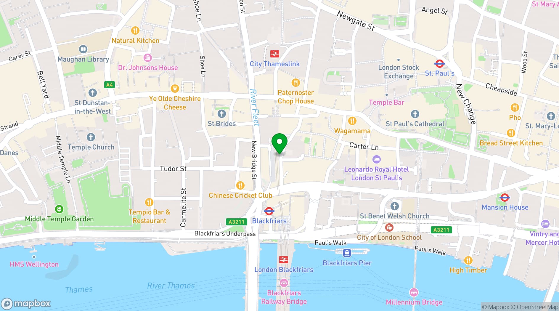 Map showing Apothecaries’ Hall 