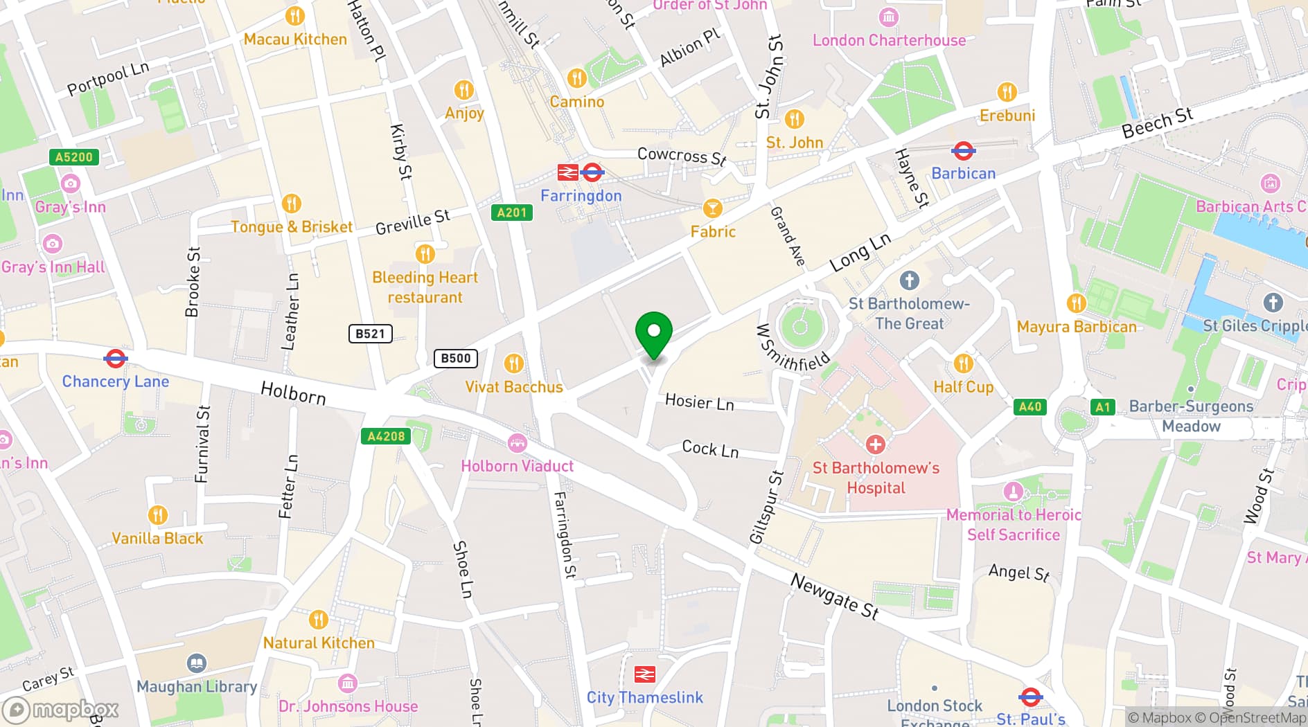 Map showing Assenheims Bar & Grill