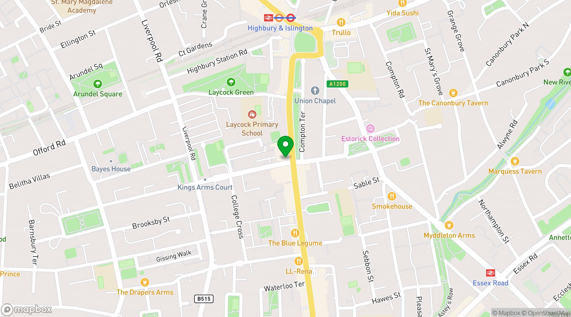 Map showing The Hope Theatre