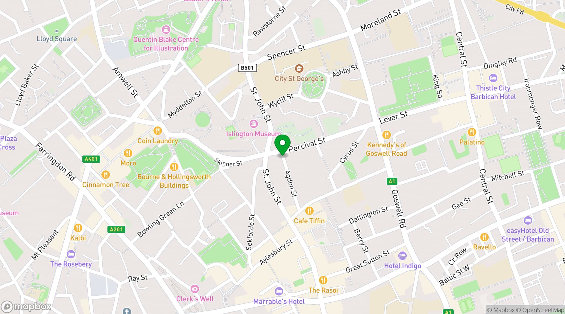 Map showing Agdon House
