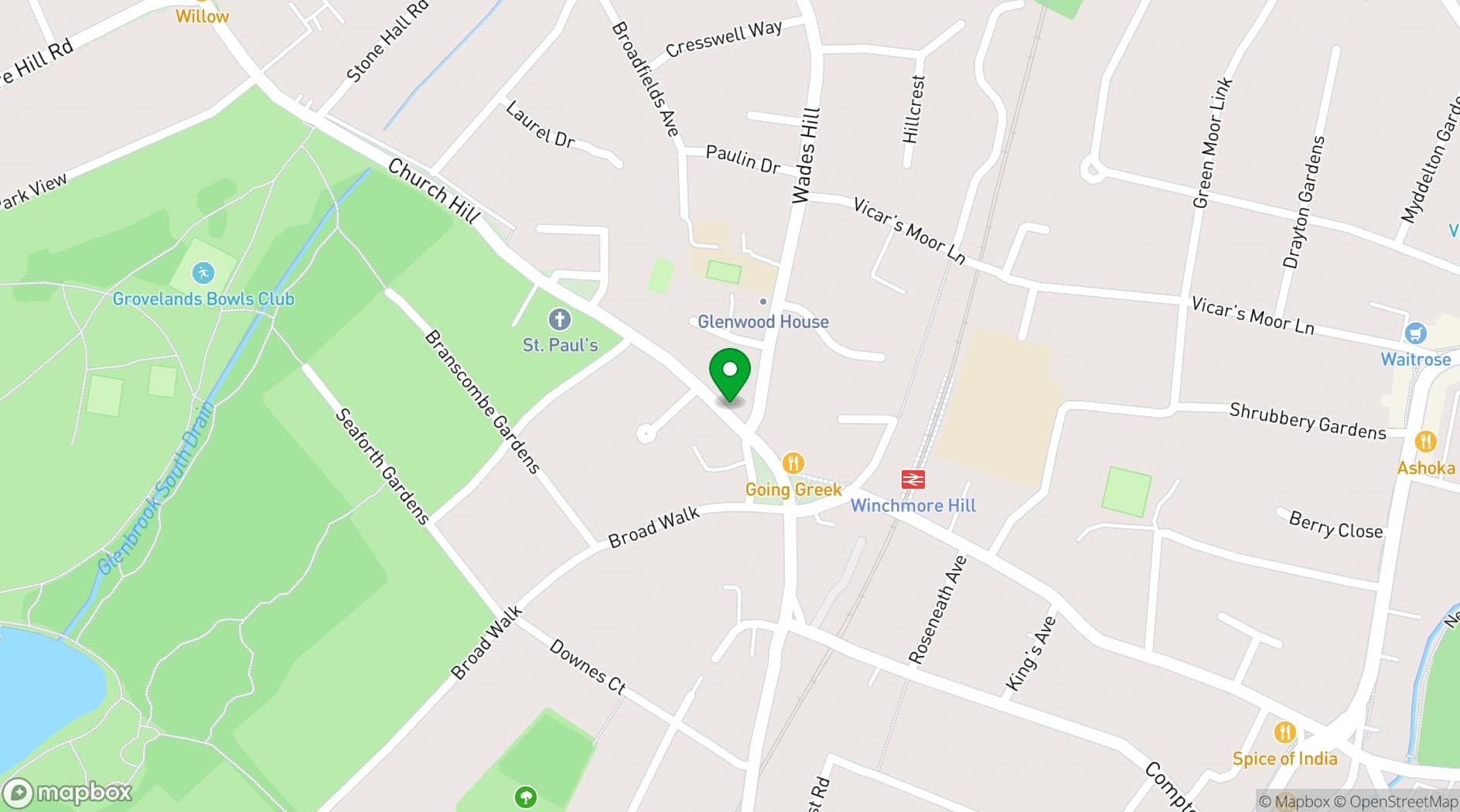 Map showing The Kings Head