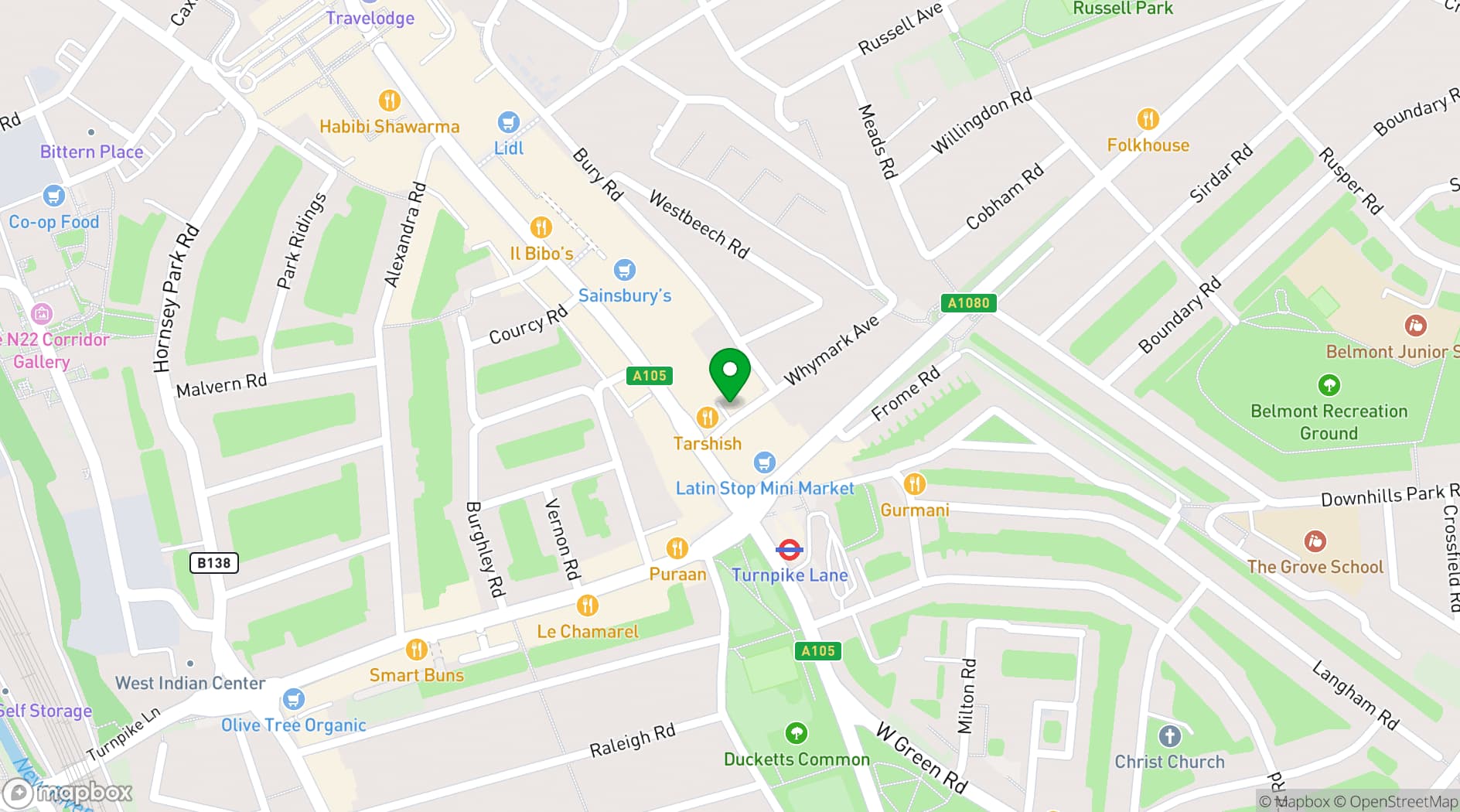 Map showing Parwan Restaurant & Venue