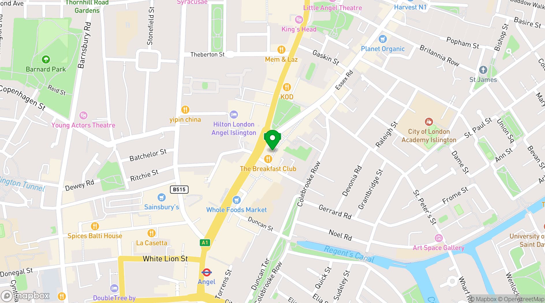 Map showing Brother Marcus Angel