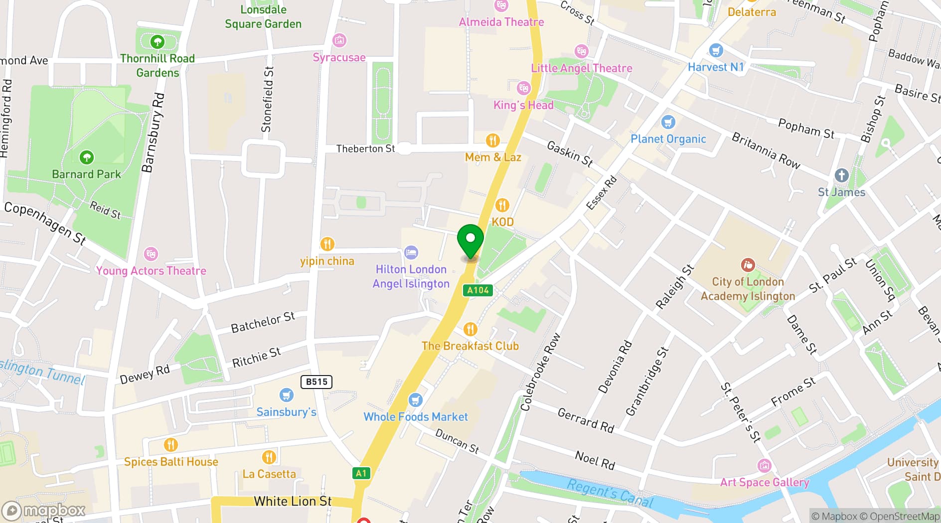 Map showing The Ladybird Bar