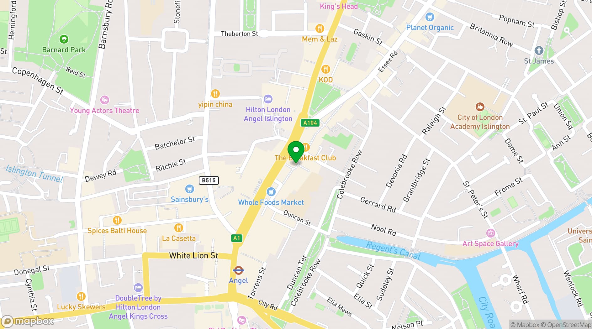 Map showing Frequency Angel