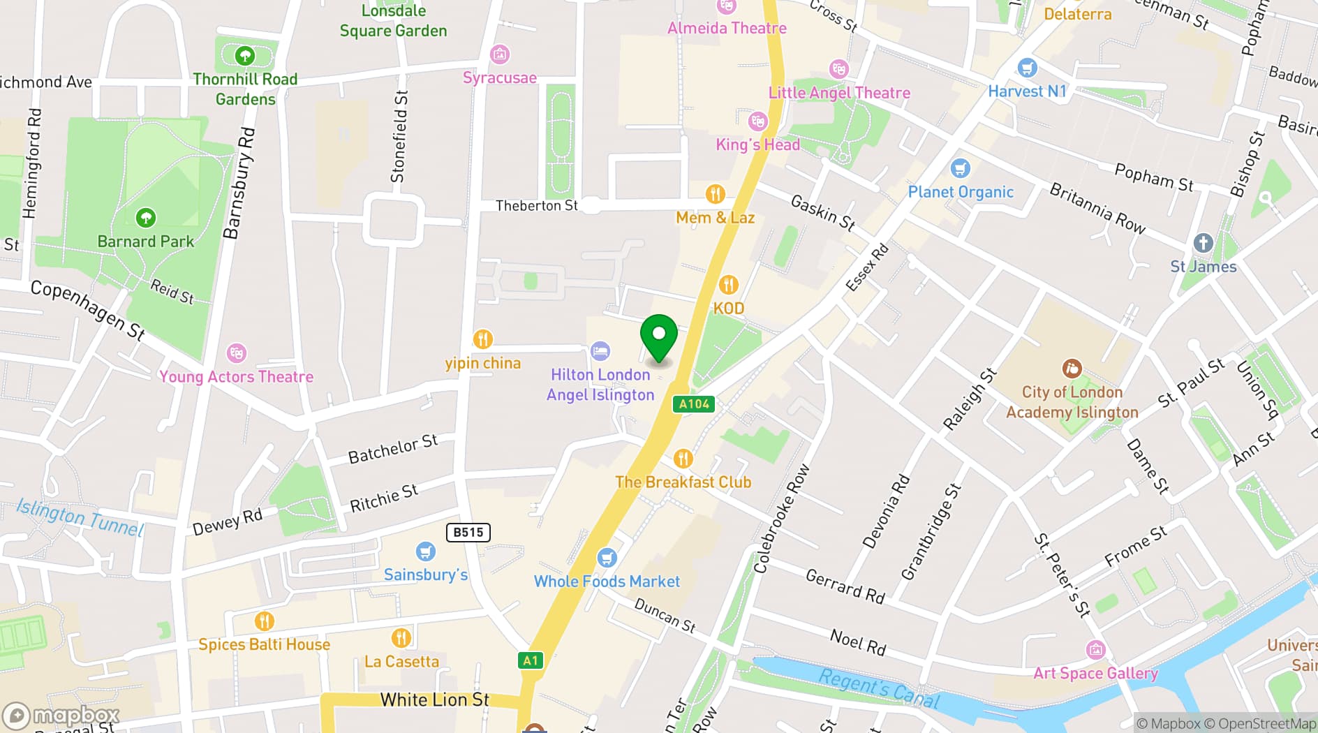 Map showing Desperados