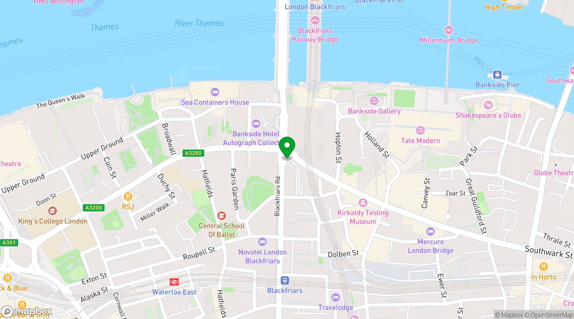 Map showing SAMA Bankside
