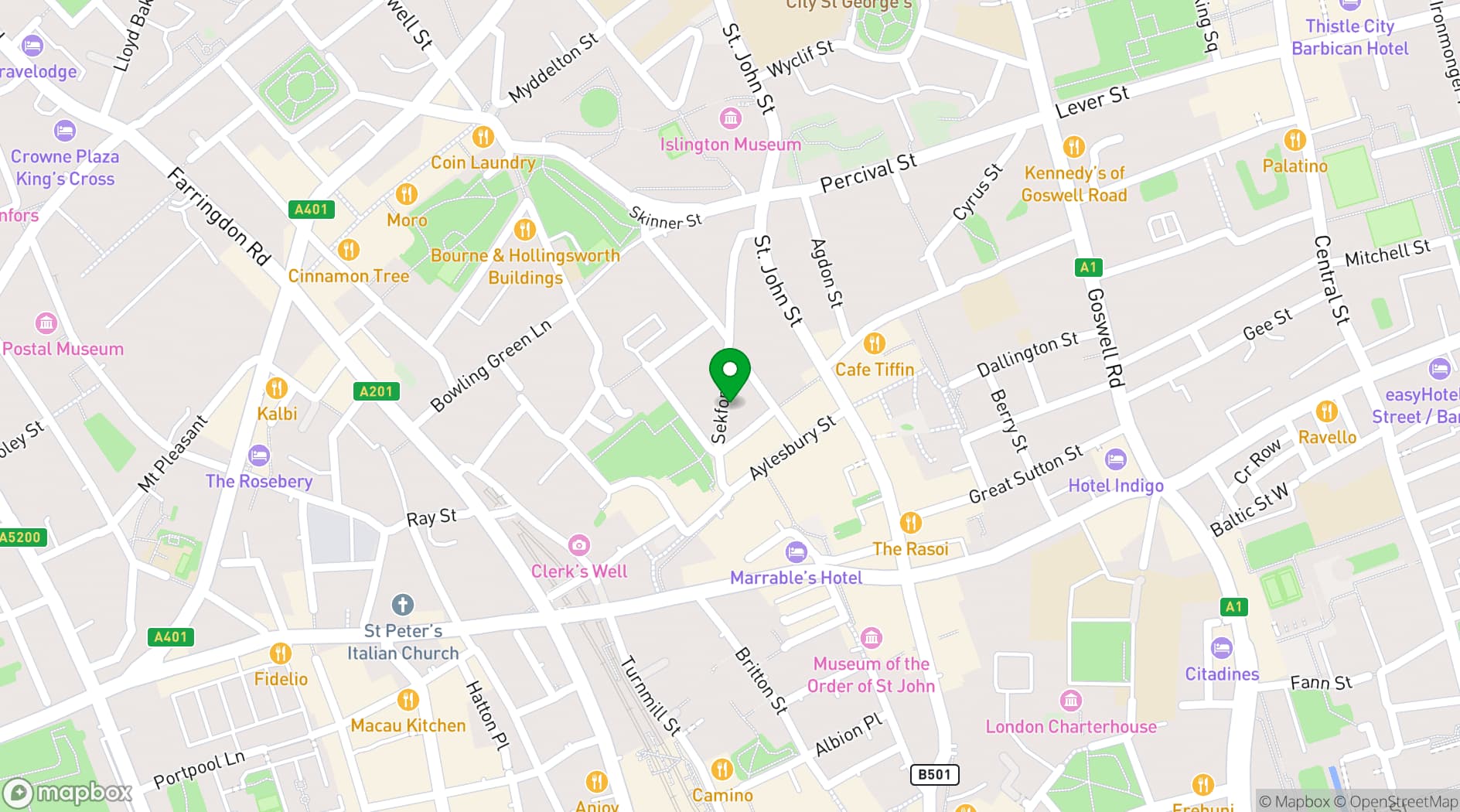 Map showing The Sekforde