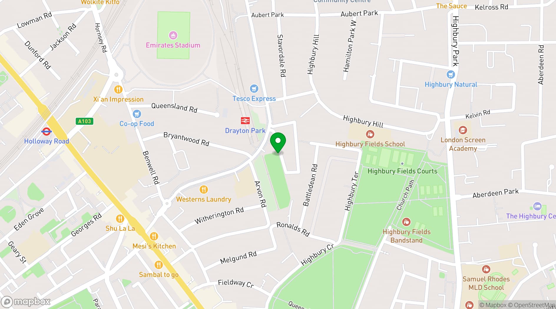 Map showing The Olden Garden