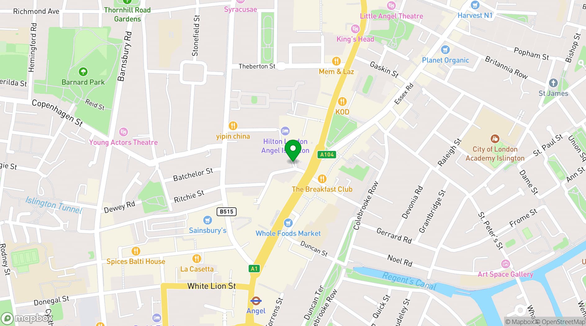 Map showing Impact Factory