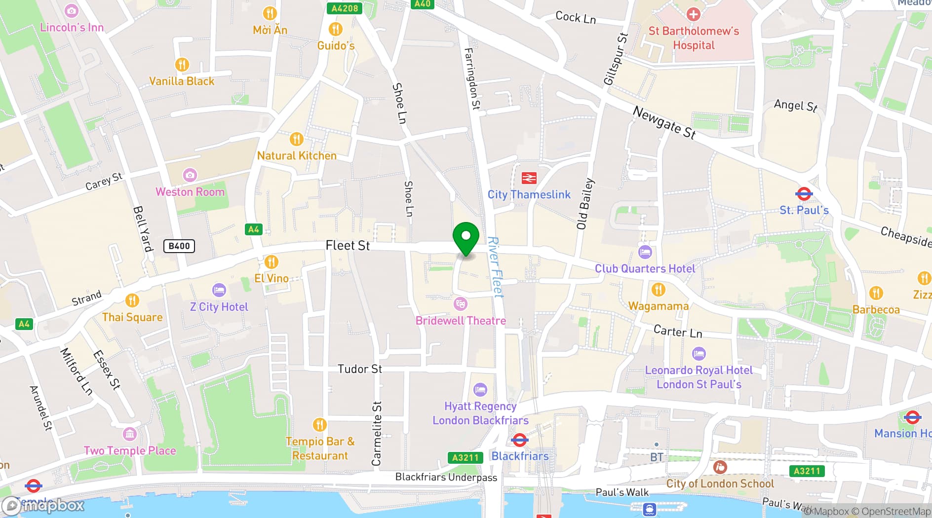 Map showing Punch Tavern