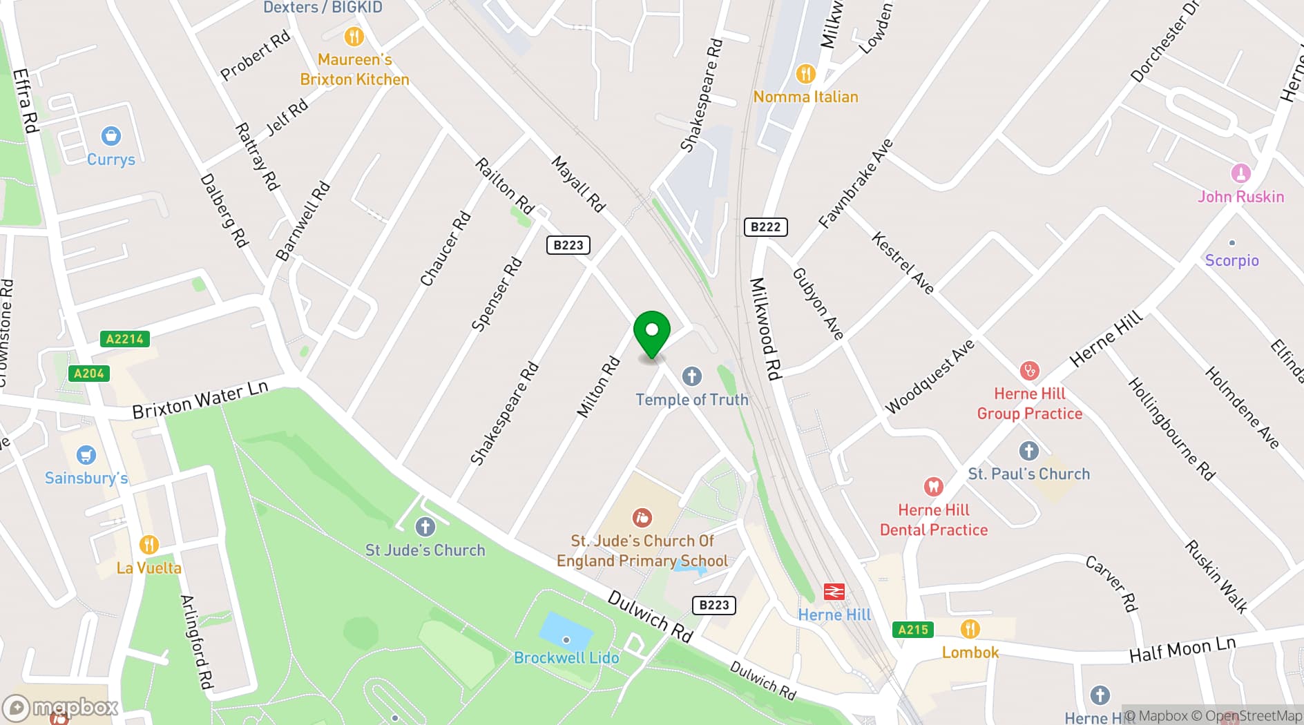 Map showing Railton Lounge Venue