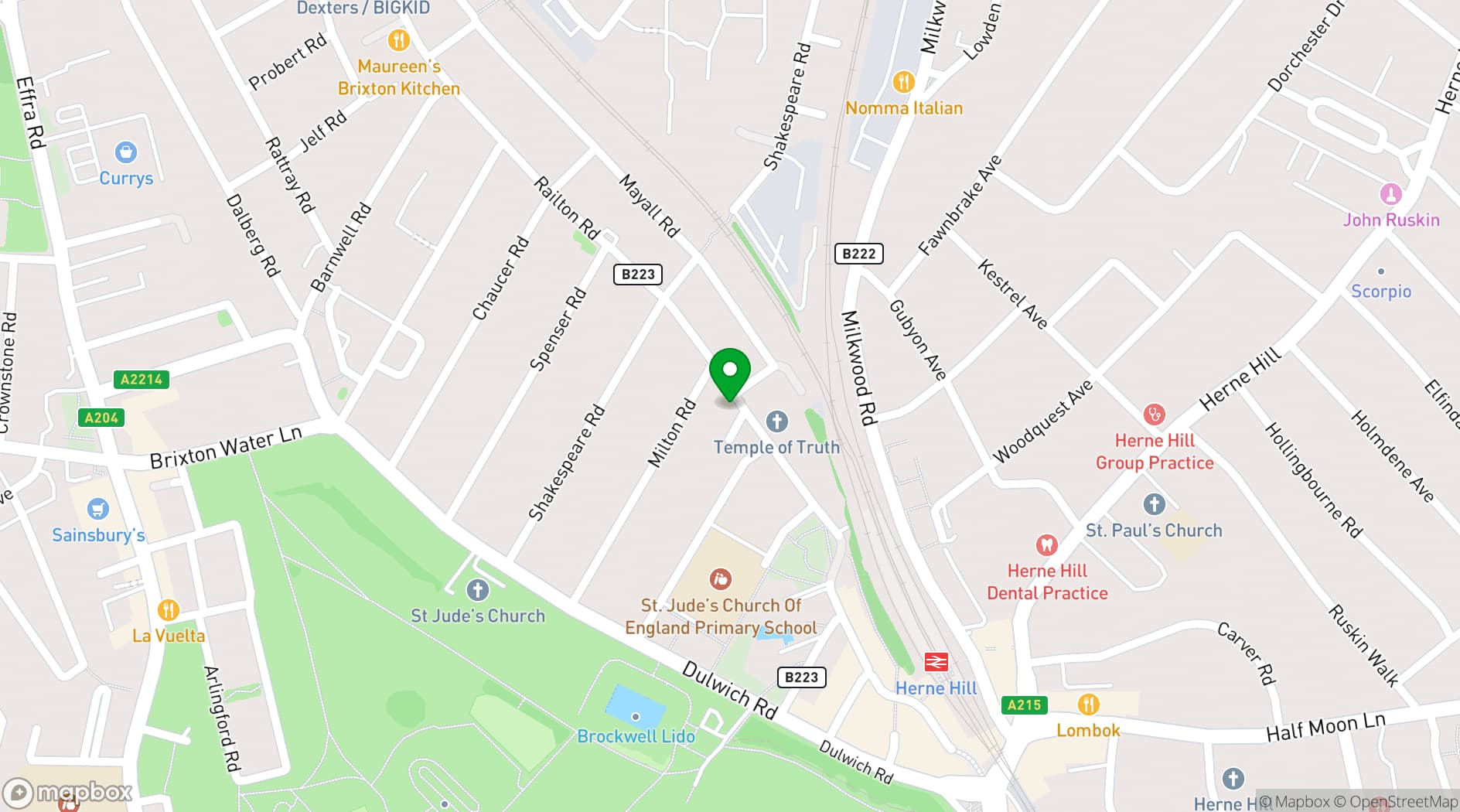 Map showing Audrey's Jamaican Restaurant & Takeaway 