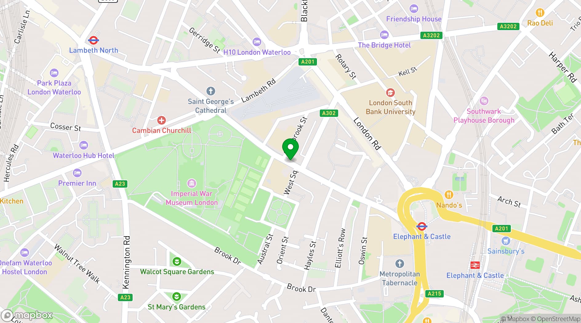 Map showing Siobhan Davies Studios
