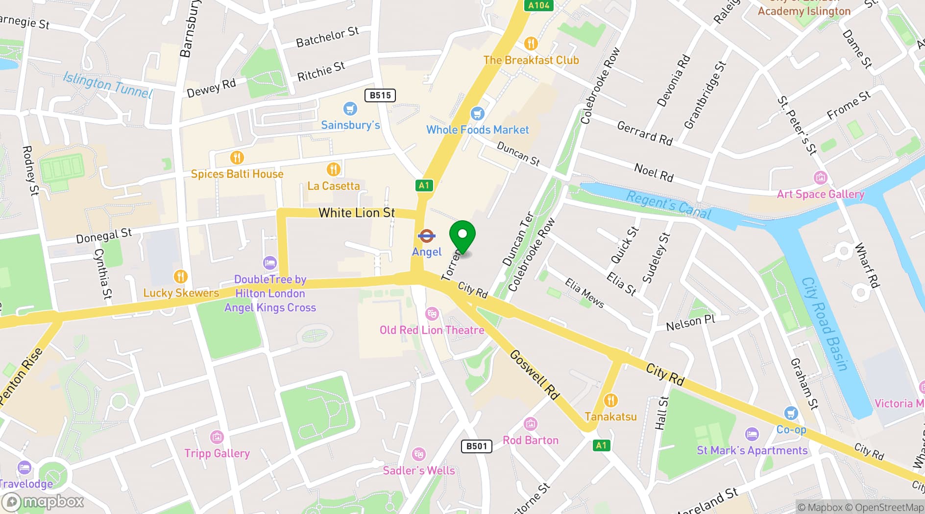 Map showing Candid Arts Trust
