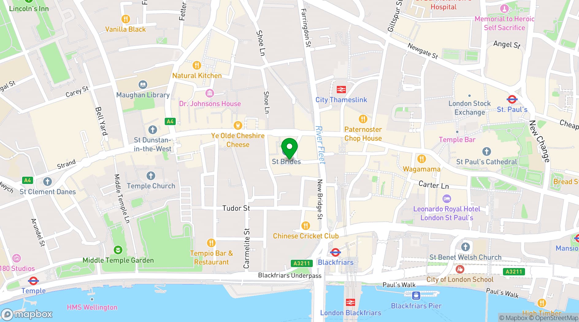 Map showing Humble Grape Fleet Street