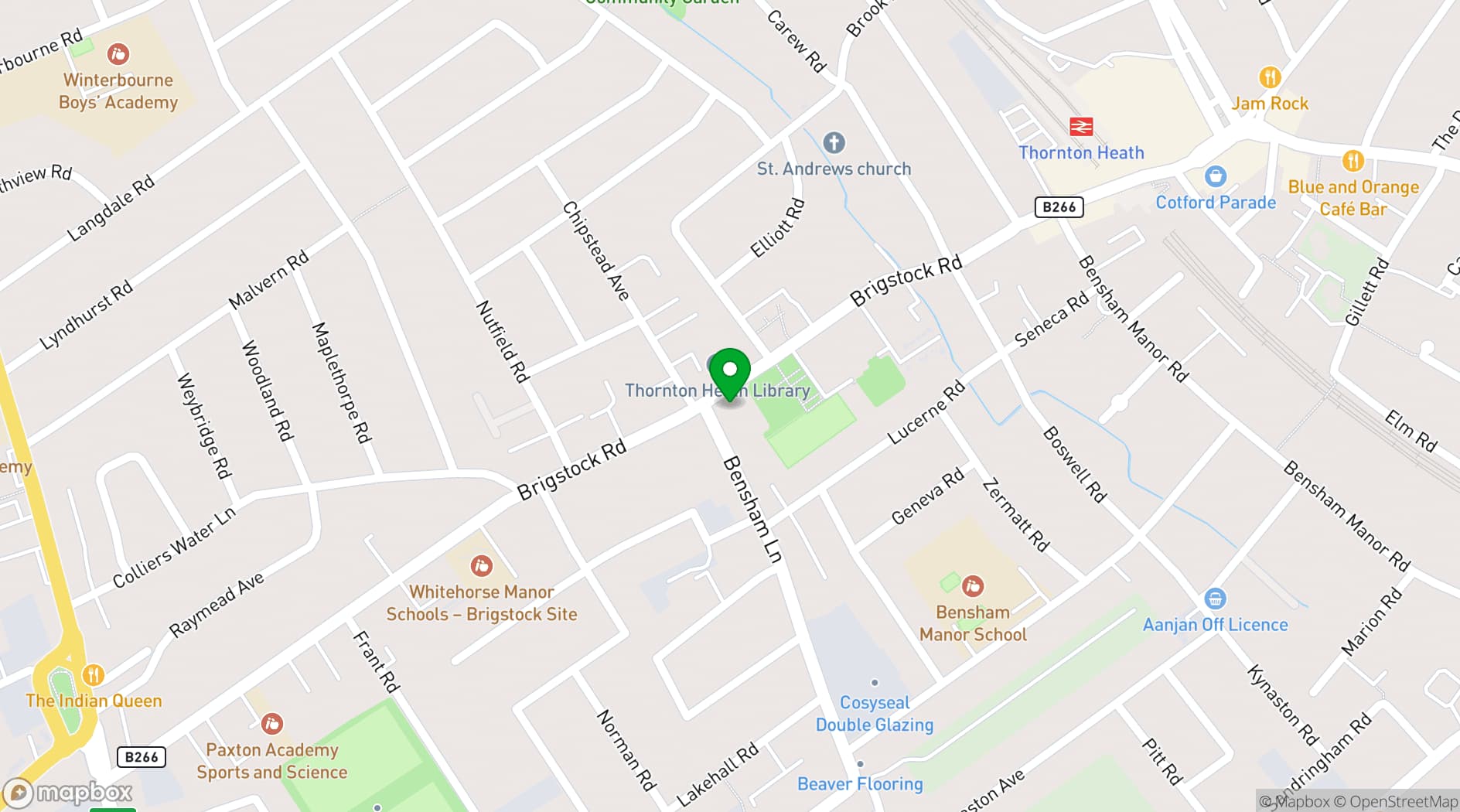 Map showing Age UK Croydon