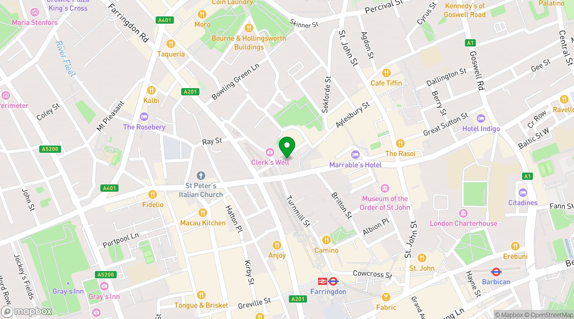 Map showing Sessions Arts Club